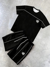 Kane | Contrast Piping T-Shirt with Shorts Set