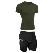 Titan | Compression T-Shirt with 2-in-1 Phone Pocket Shorts