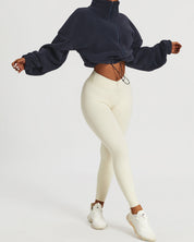 Zenith Crop Pullover – Navy