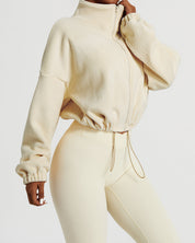 Grace Crop Pullover – Beige