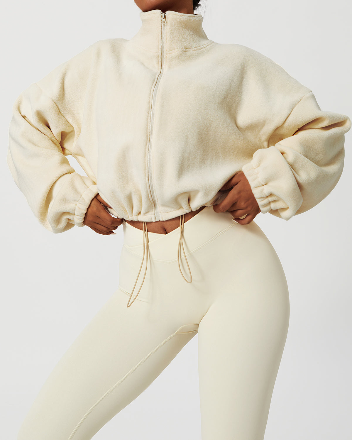 Grace Crop Pullover – Beige