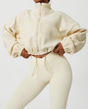 Grace Crop Pullover – Beige