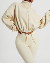 Grace Crop Pullover – Beige
