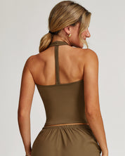 Aura Crop Top – Brown