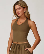 Aura Crop Top – Brown