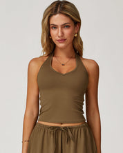 Aura Crop Top – Brown