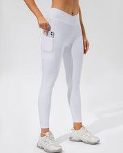 Rise Leggings – Scrunch High-Waist Pocket White