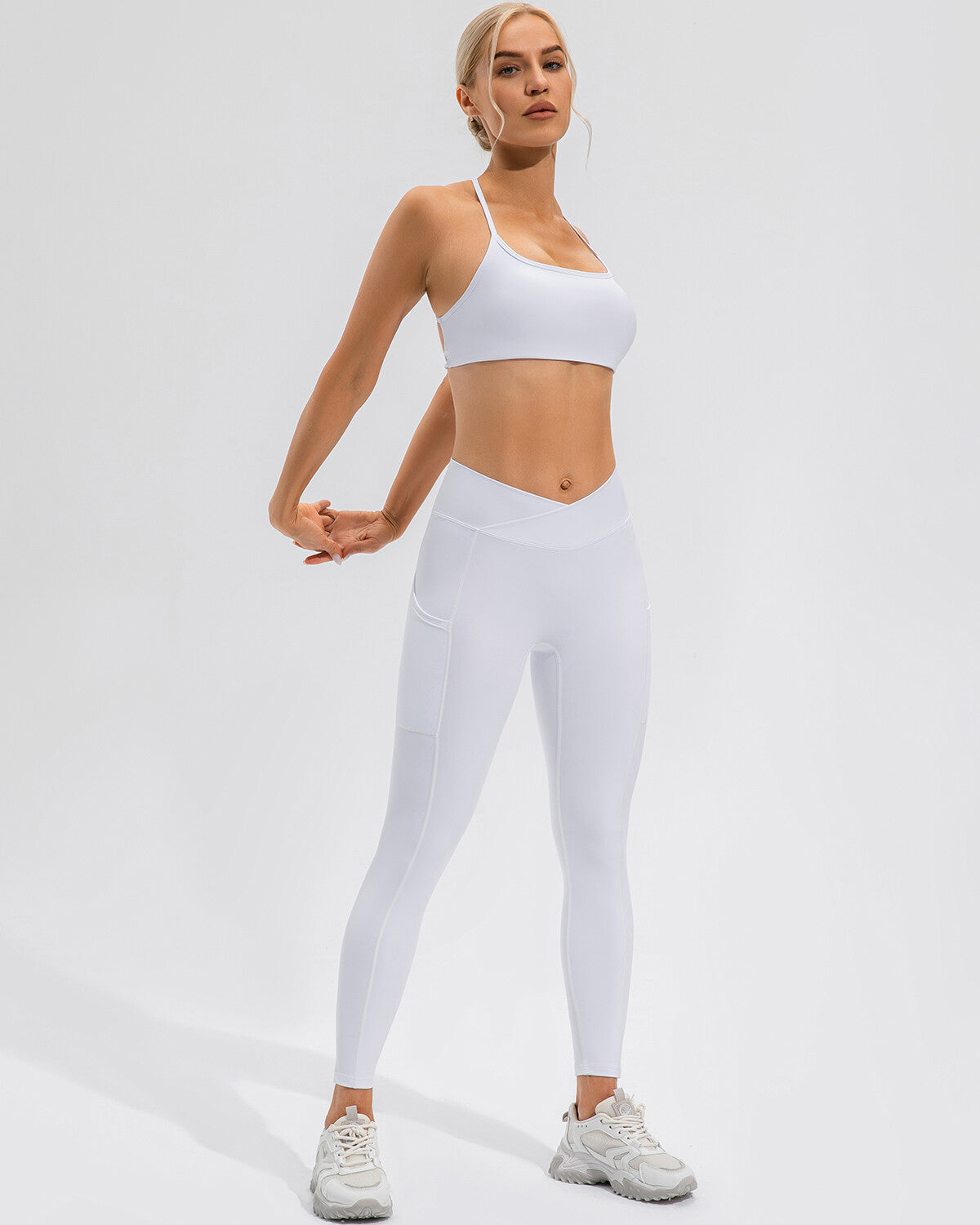 Rise Leggings – Scrunch High-Waist Pocket White