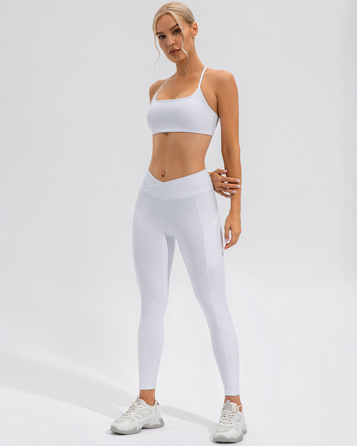Rise Leggings – Scrunch High-Waist Pocket White