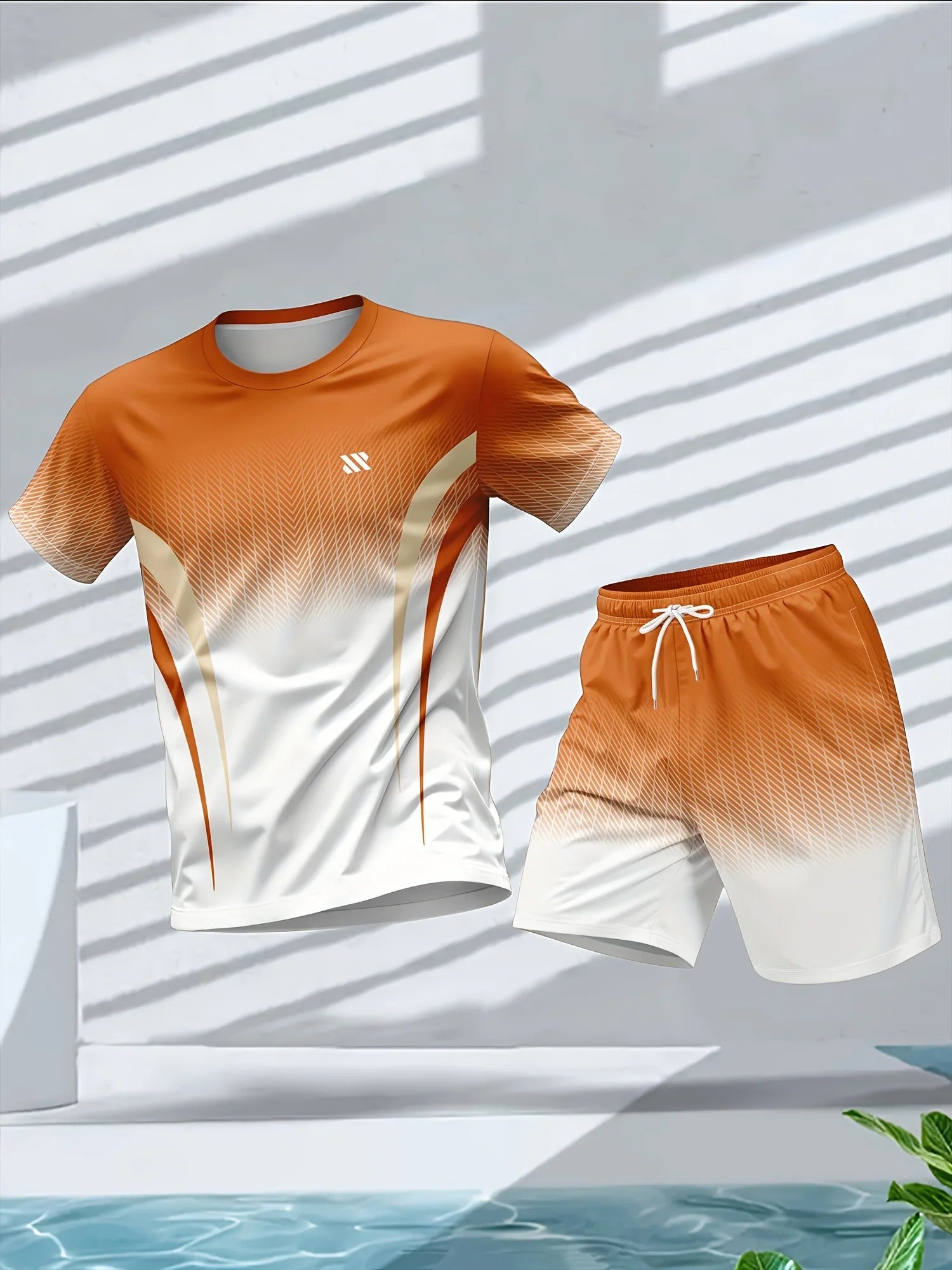 Blaze | Ombre Print Crew Neck T-Shirt with Shorts
