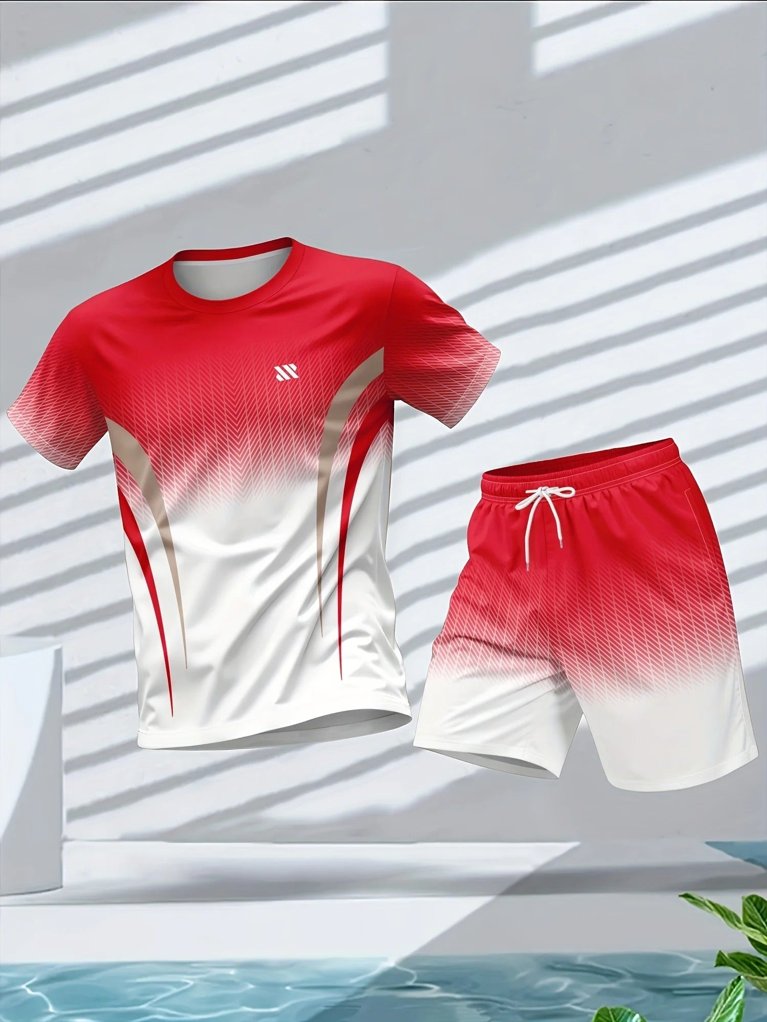 Blaze | Ombre Print Crew Neck T-Shirt with Shorts