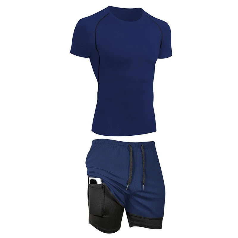 Titan | Compression T-Shirt with 2-in-1 Phone Pocket Shorts