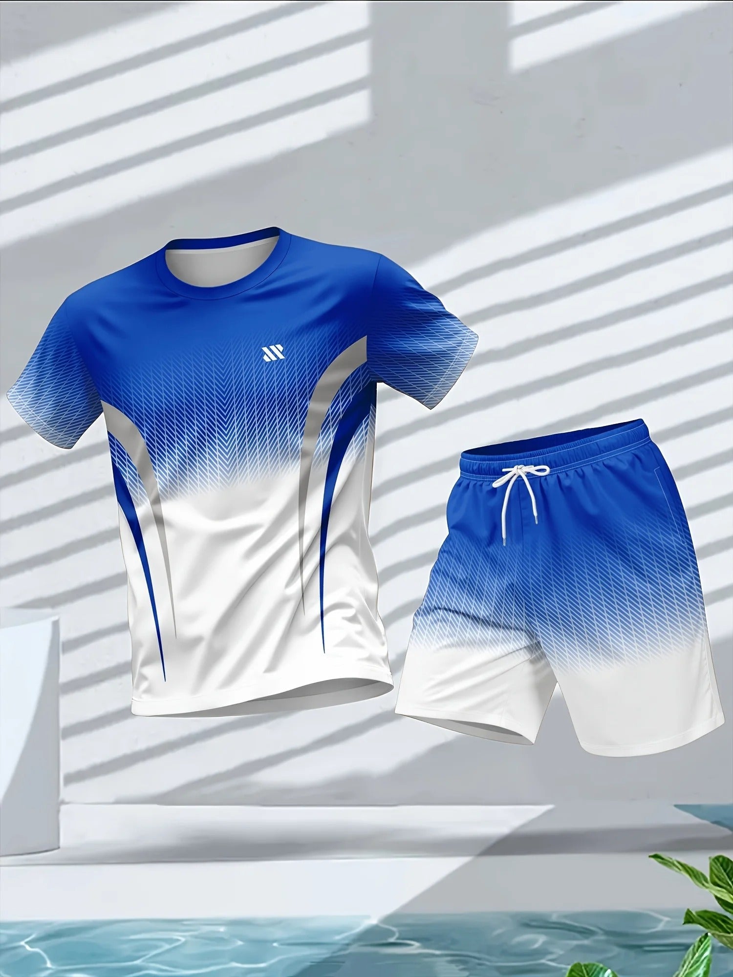 Blaze | Ombre Print Crew Neck T-Shirt with Shorts