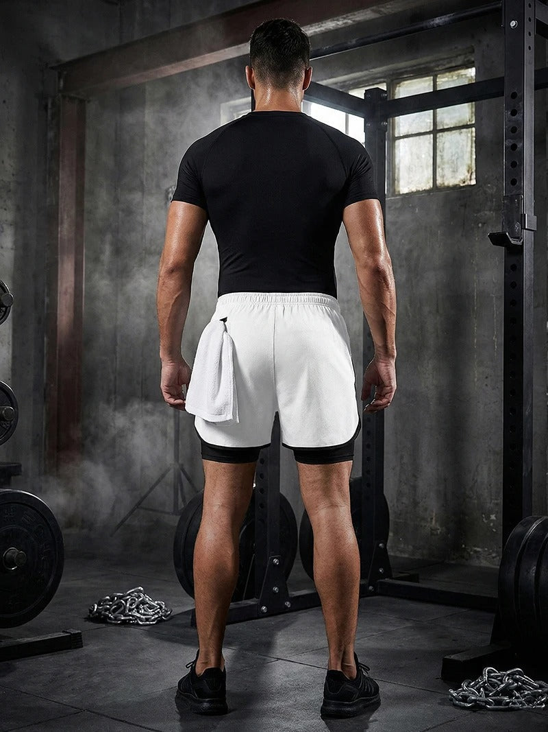 Titan | Compression T-Shirt with 2-in-1 Phone Pocket Shorts