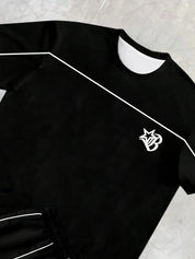 Kane | Contrast Piping T-Shirt with Shorts Set