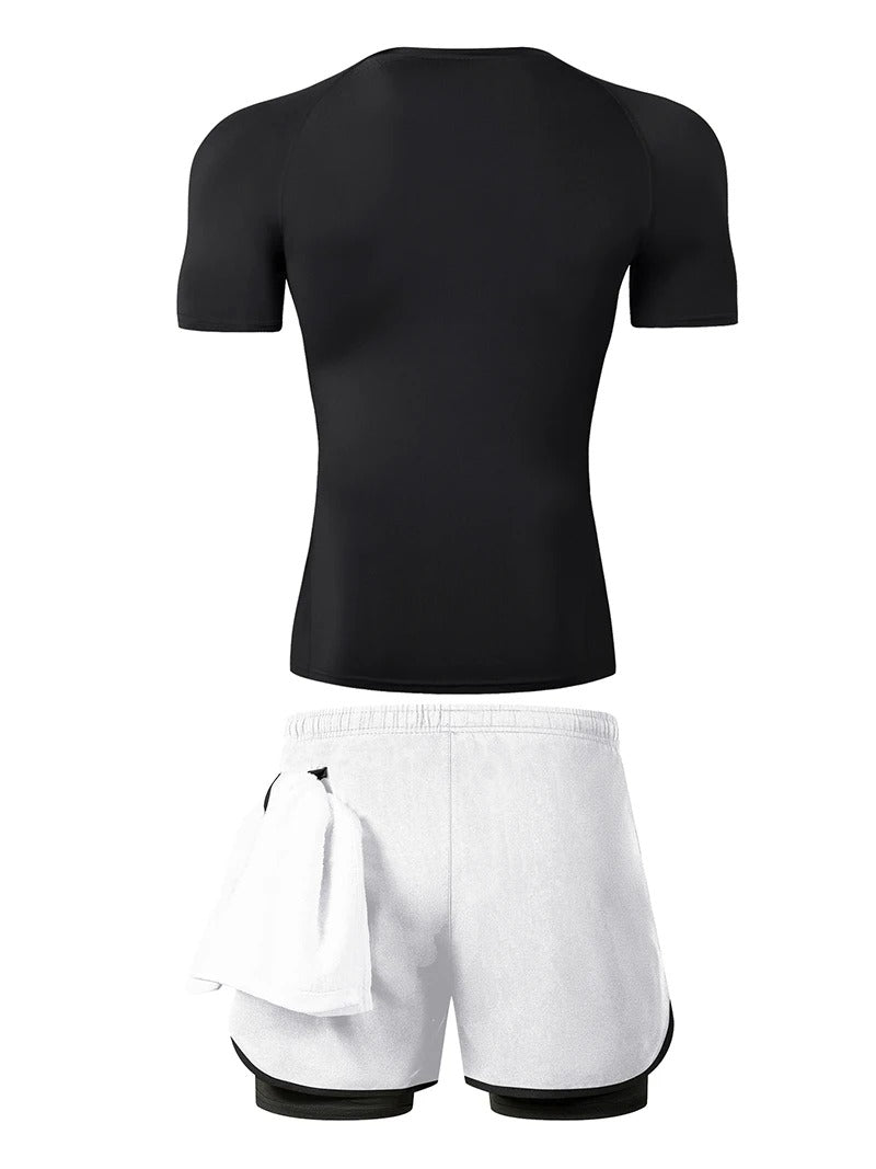 Titan | Compression T-Shirt with 2-in-1 Phone Pocket Shorts