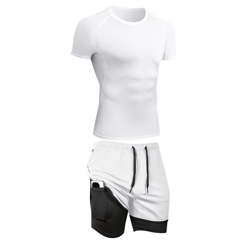 Titan | Compression T-Shirt with 2-in-1 Phone Pocket Shorts
